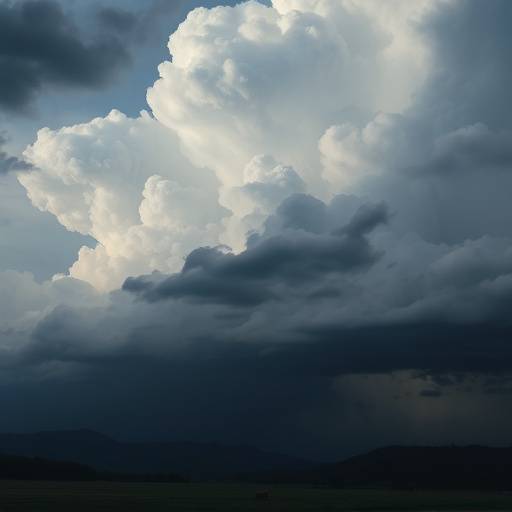 Gewitterwolken über einer Landschaft